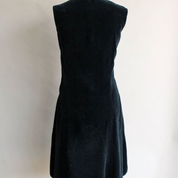 Vintage 1920s Dress with Jacket/ Navy Blue Cotton Velvet Day Dress and Bolero - Picture 7 of 10